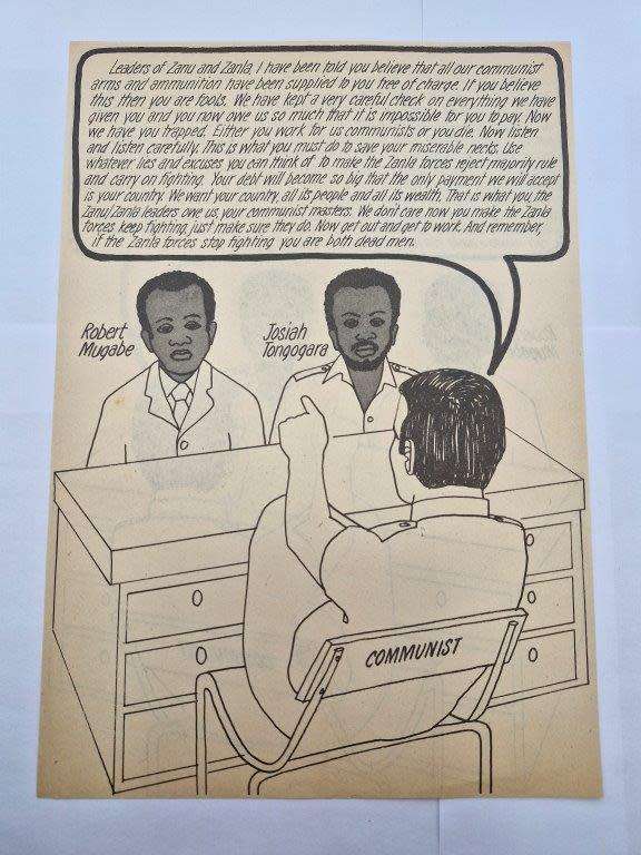 Original Rhodesia Communist Propaganda leaflet 4 A4 double sided.