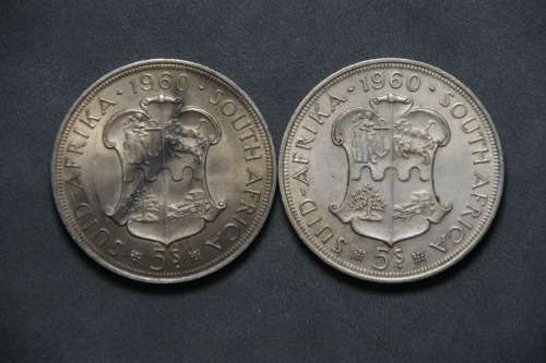 TWO 1960 5 SHILLINGS