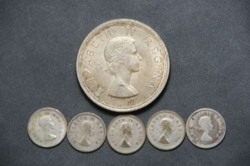 1956 5 SHILLING & 5 THREEPENCES