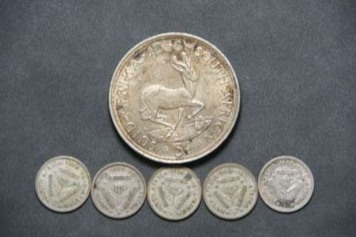 1956 5 SHILLING & 5 THREEPENCES