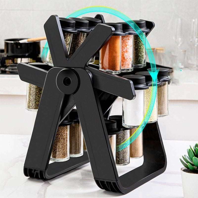 Jack Brown 360 Revolving Ferris Wheel Spice Rack with Label & Chalk