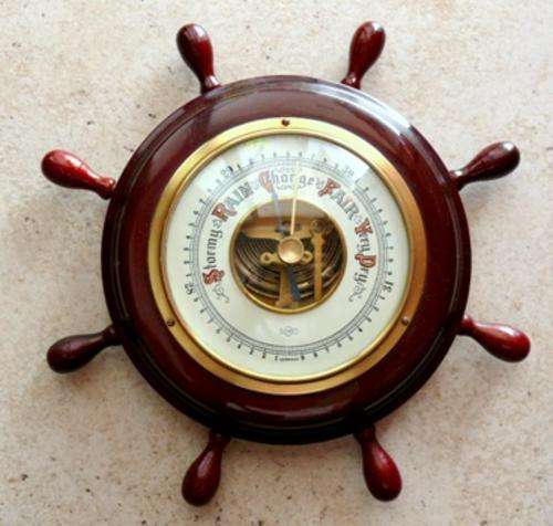 GERMAN SHIPSWHEEL BAROMETER,WORKING