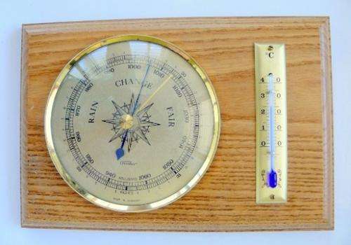 GERMAN FISCHER BAROMETER AND THERMOMETER SET,PERFECT WORKING AND IN GREAT CONDITION