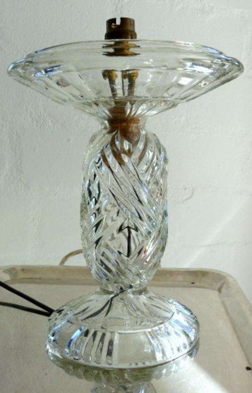 ANTIQUE GLASS LAMP BASE,SOLID,EXCELLENT CONDITION,pls see all pics