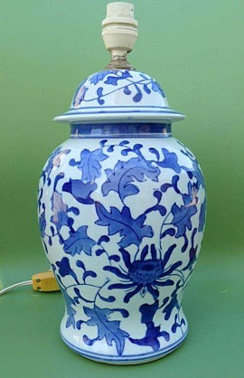 STUNNING OLD PORCELAIN LAMPBASE,EXCELLENT CONDITION