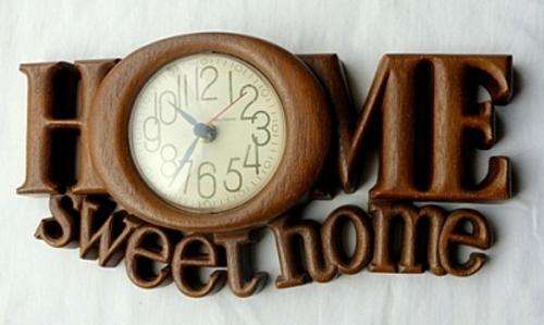 RETRO WALL CLOCK,HOME SWEET HOME,WORKING