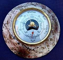 STUNNING! IN LIZARD SERPENTINE STONE>>DAYMASTER BAROMETER AND THERMOMETER