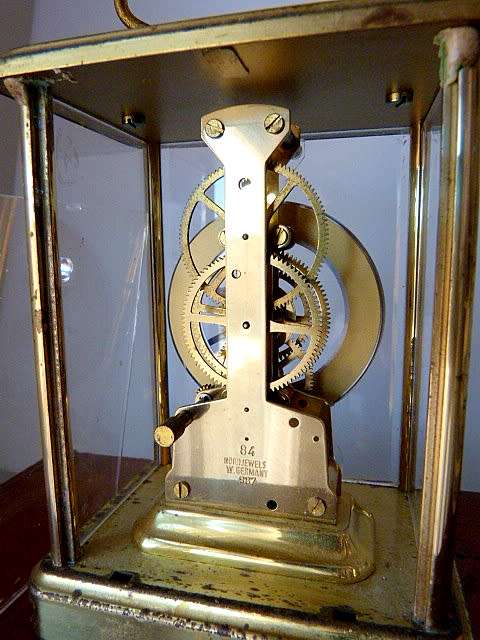 VINTAGE HERMLE, GERMAN CARRIAGE CLOCK, WORKING