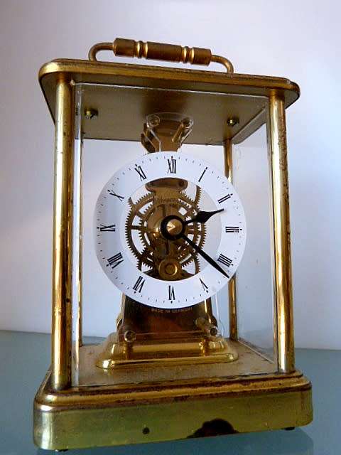 VINTAGE HERMLE, GERMAN CARRIAGE CLOCK, WORKING