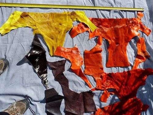 GENUINE FUR AND LEATHER, OSTRICH, SPRINGBOK ETC.  FOR CRAFTING AND ART
