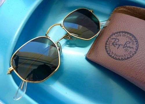 RARE VINTAGE HEXAGONAL RAY BAN GLASSES IN CASE