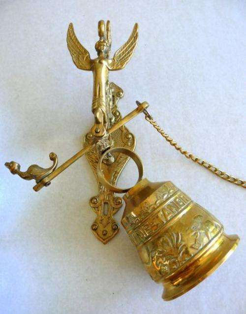 DUTCH CAST BRASS DOOR BELL "VOCEM - MEAM -A-OVIME TANGIT"