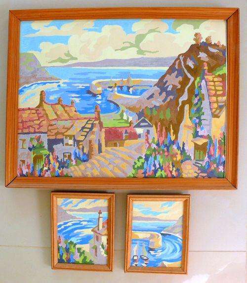 A SET OF THREE PAINTINGS,TEMPERA,NOT SIGNEND