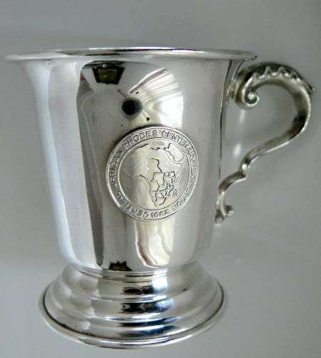 SILVER PLATED CUP" 1953 CENTRAL AFRICAN RHODES CENTENARY EXHIBITION"