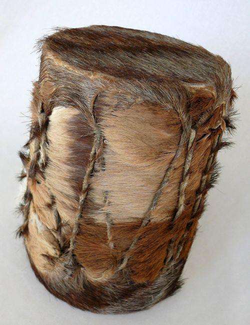 DOUBLE DRUM ,WILDEBEEST AND SPRINGBOK HIDE,WITH SEEDS INSIDE