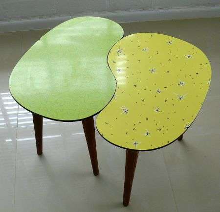 A PAIR OF SMALL KIDNEY TABLES 1950's