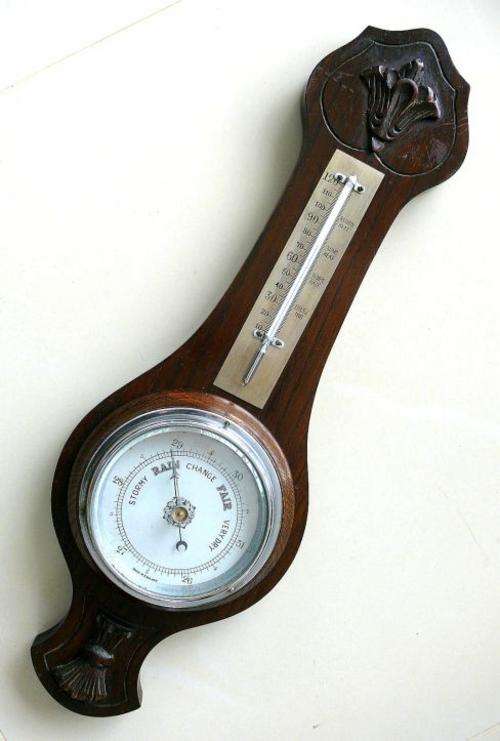 CARVED VICTORIAN  BANJO BAROMETER,TARS&W Ltd.LONDON,STAMPED