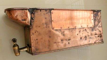 OLD COPPER  WATER HEATER  FOR A OVEN, MADE BY J & C.G. BOLINDERS STOCKHOLM