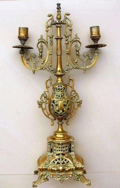 19 CENTURY DORE BRONZE CANDELABRA,PLEASE NOTE...