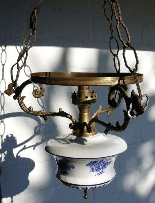 HANGING LAMP,BRASS /PORCELAIN