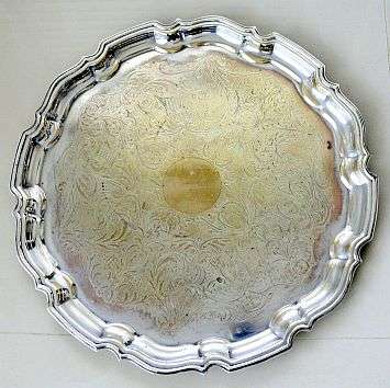 ROUND TRAY,SILVER PLATED