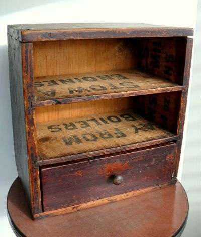 VINTAGE SHELF WITH DRAWER ,ca 1920 // Pls check all pics etc....