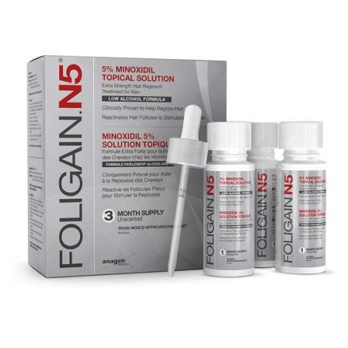FOLIGAIN.N5 - 5% MINOXIDIL FOR MEN - LOW ALCOHOL (3 Month Supply)
