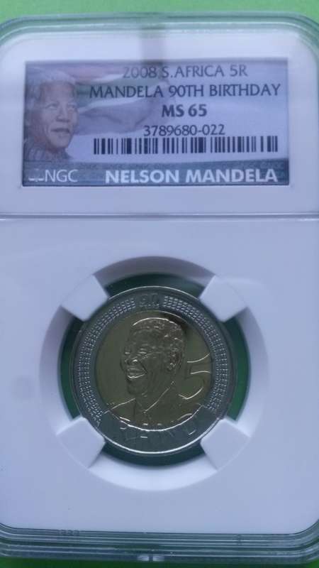 MANDELA 2008 R5 BIRTHDAY MS 65 GRADE .NGC
