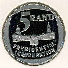 BARGAIN 1994 innaguration R5 circulated coin.READ BELLOW