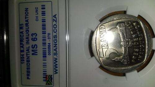 MS 63 HIGH GRADE 1994 INAUGURATION R5 coin
