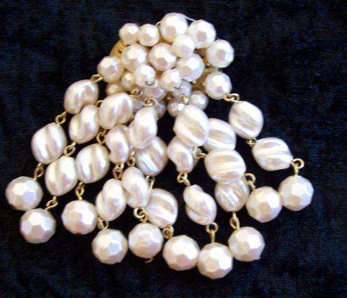 Faux Pearl Brooch