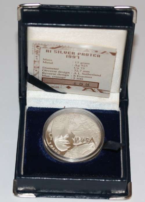 1997 Protea Series Silver R1 Proof - Women of South Africa in SA Mint Box with COA