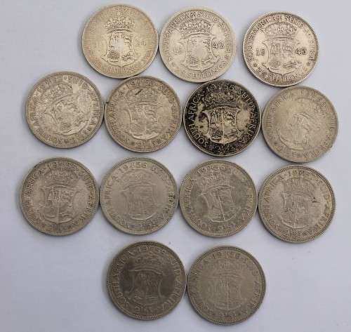 x13 SA Union Half Crowns **Bid Per Lot**