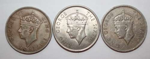 x3 Rhodesia Half Crowns (1947, 1948 & 1949) Bid per Coin to take All