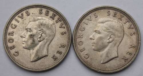 x2 1948 SA Union Silver Crowns/ 5 Shillings **Bid per coin to take both**