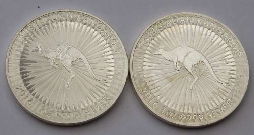 2016 Australian Kangaroo 1oz Fine Silver (2 Available) Bid per Coin