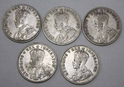 x5 SA Union 2 Shillings (1932-1936) Bid per Coin to take All