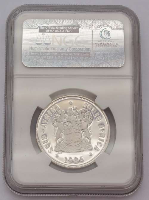 1986 SA Silver R1 - Jhb Anniversary NGC Graded PF64 UC