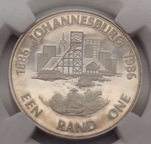 1986 SA Silver R1 - Jhb Anniversary NGC Graded PF64 UC