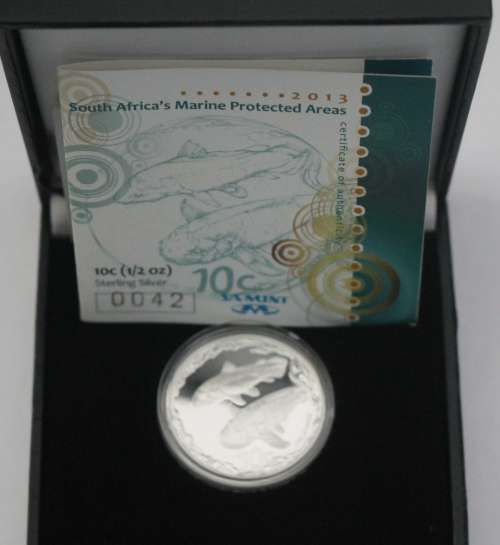 2013 SA Marine Protected Areas 10c (1/2 oz) Silver Proof in Box with COA