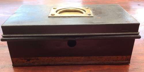 EDWARDIAN Antique Metal Cash Box/Safe