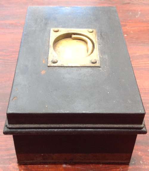 EDWARDIAN Antique Metal Cash Box/Safe
