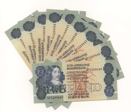 x9 G de Kock R2 Banknotes Third Issue in Sequence **Bid per Note to take All**