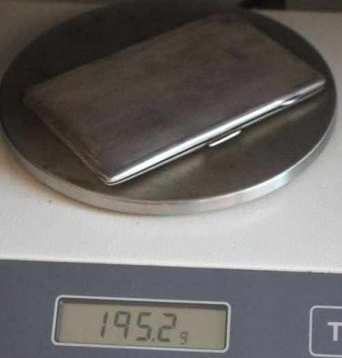 Sterling Silver Cigarette Case Hallmarked Birmingham 1946 (195.2g)