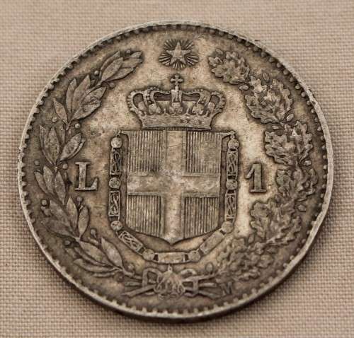 1887 Silver 1 LIRE from Italy