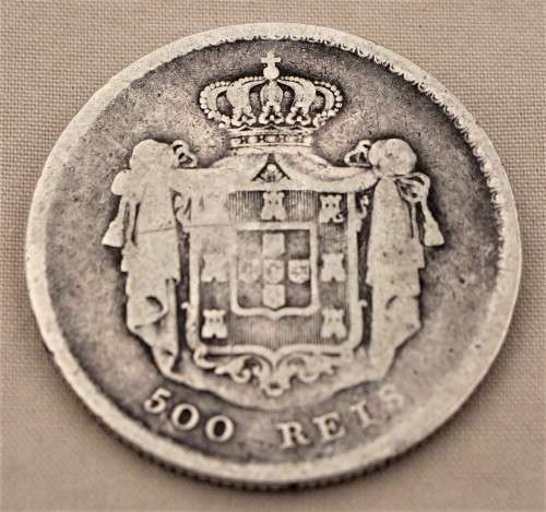 1856 Silver Portuguese 500 Reis ( only minted in 1855 and 1856)