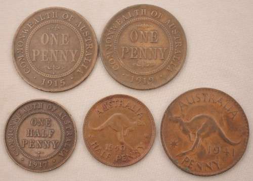 Australian Penny and Half Penny - varies years (one bid for all)