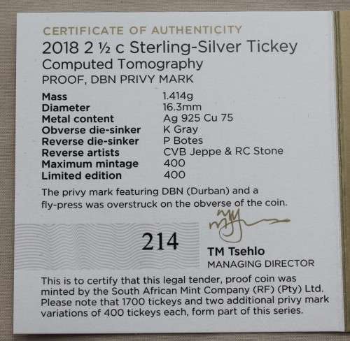 2018 Durdan Flypress Proof Tickey
