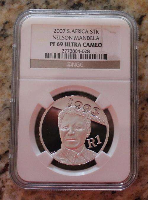 2007 Nelson Mandela Silver R1 NGC Graded PF69 Ultra Cameo **Crazy R1 Start**