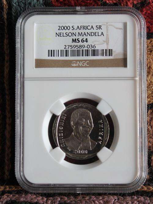 2000 R5 Nelson Mandela NGC Graded MS 64 **Very High Grade**